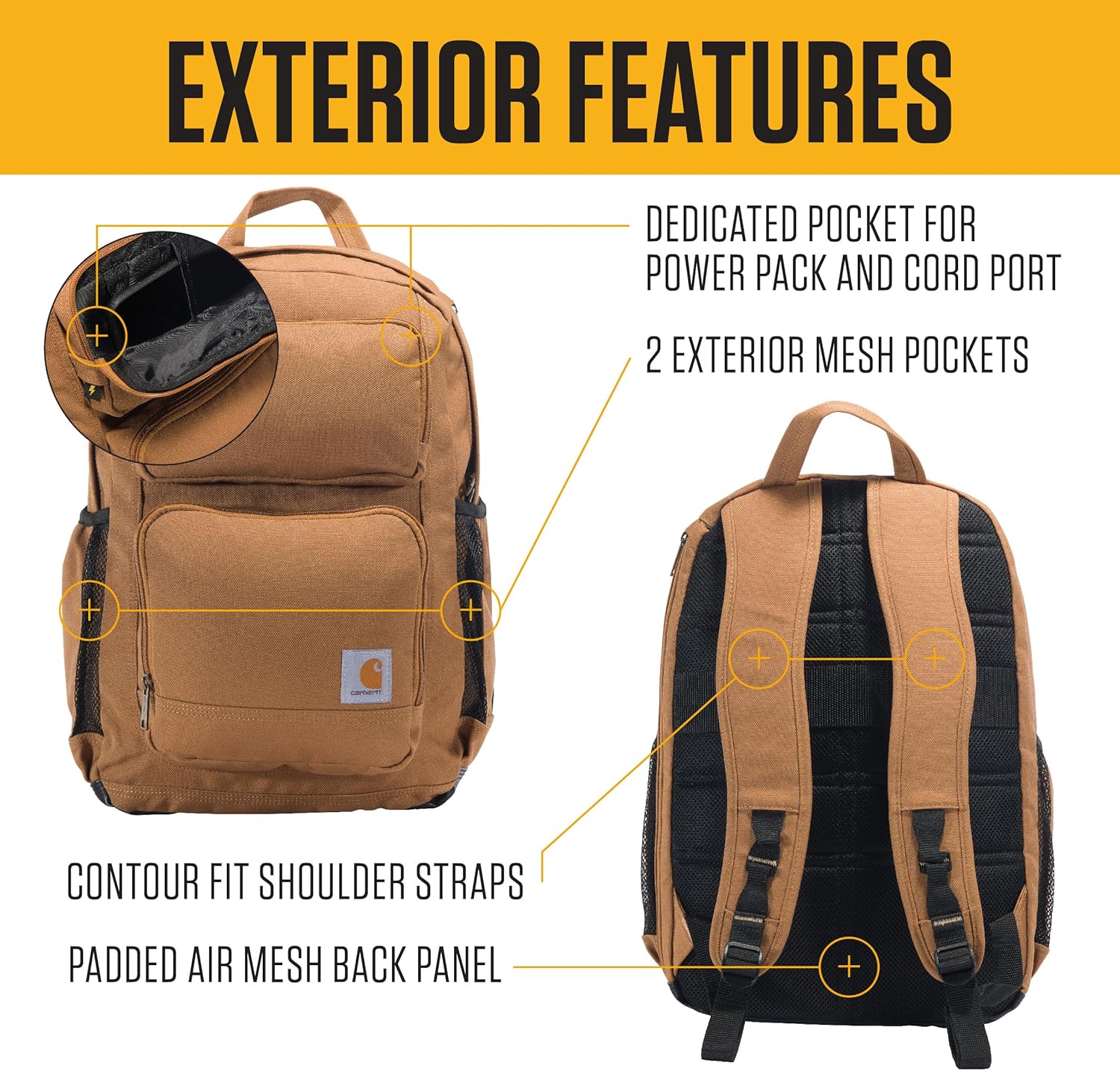 Carhartt Gear B0000535 28L Dual-Compartment Backpack - One Size Fits All - Black - Image 2