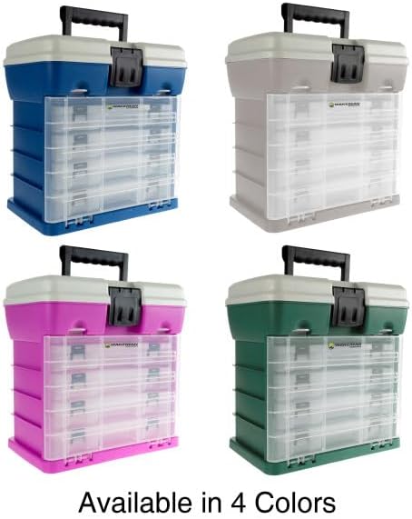 Storage Tool Box Organizer - Utility Box with 4 Drawers and 19 Compartments for Camping Supplies and Fishing Tackle by Wakeman Outdoors (Green) - Image 5
