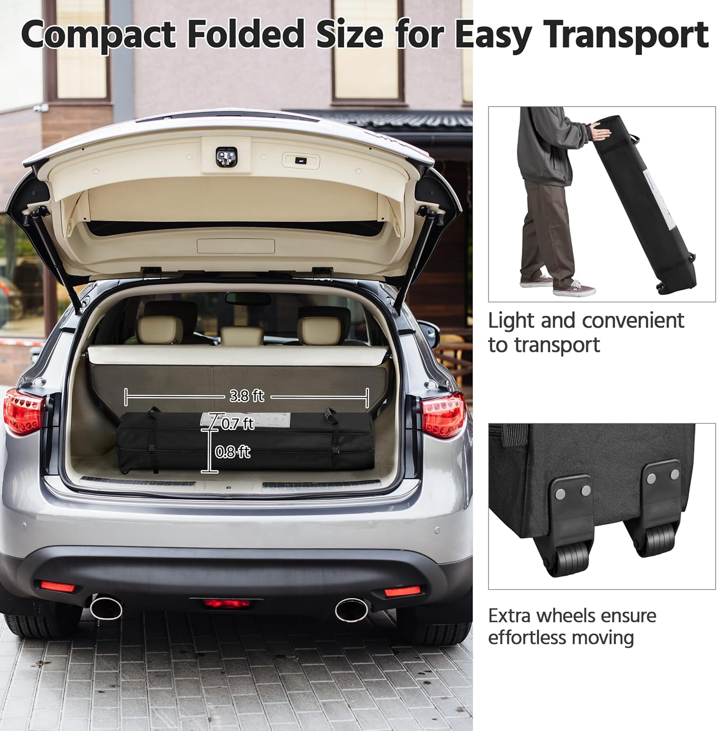 Yaheetech 10x10 Pop Up Canopy Tent with Vent, Easy Set Up Tent, Instant Sun Shelter Canopy with Wheeled Bag, 4 Sandbags, 12 Stakes & 4 Ropes, for Parties, Beach, Outdoor, White - Image 6