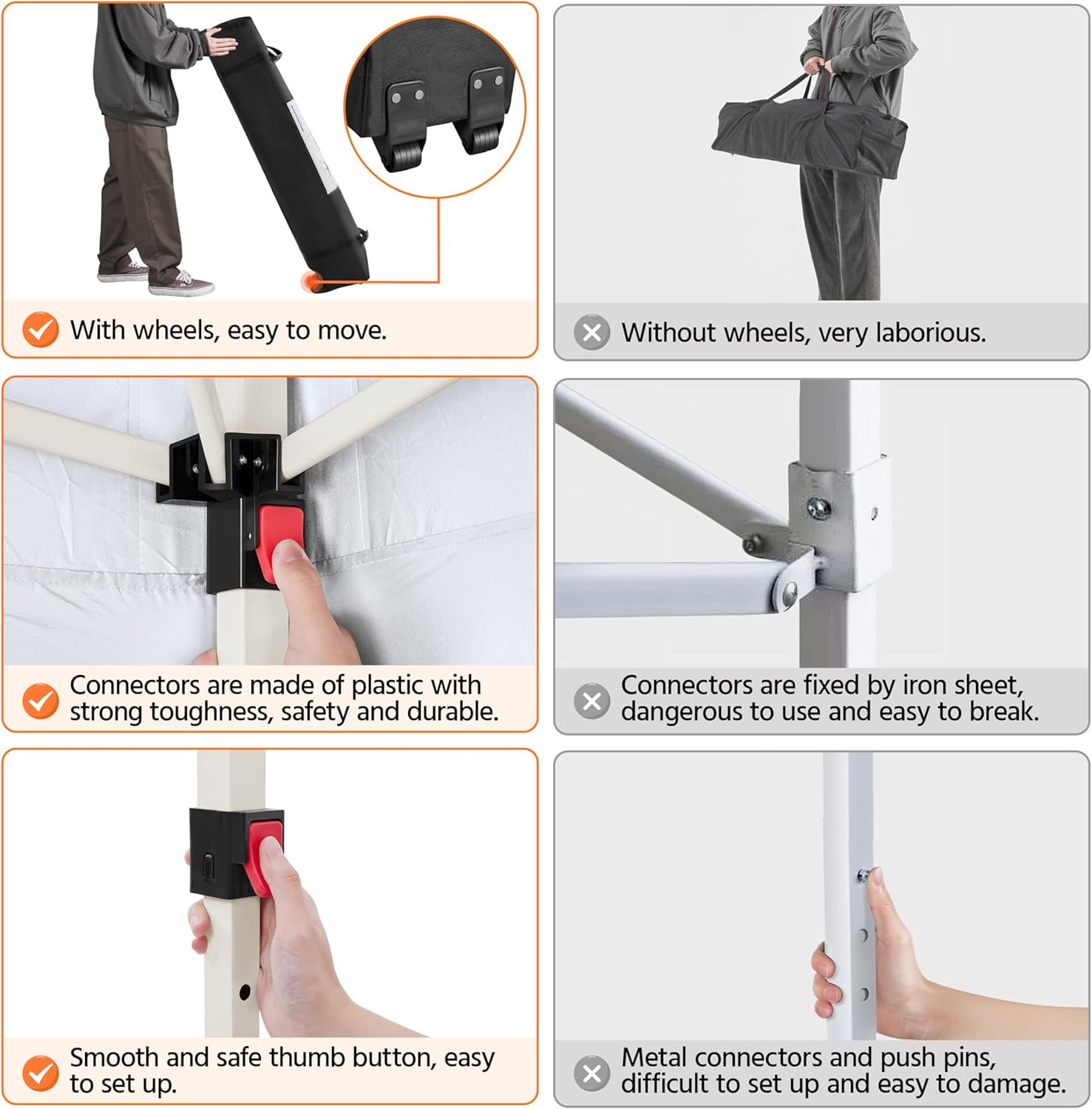 Yaheetech 10x10 Pop Up Canopy Tent with Vent, Easy Set Up Tent, Instant Sun Shelter Canopy with Wheeled Bag, 4 Sandbags, 12 Stakes & 4 Ropes, for Parties, Beach, Outdoor, White - Image 8